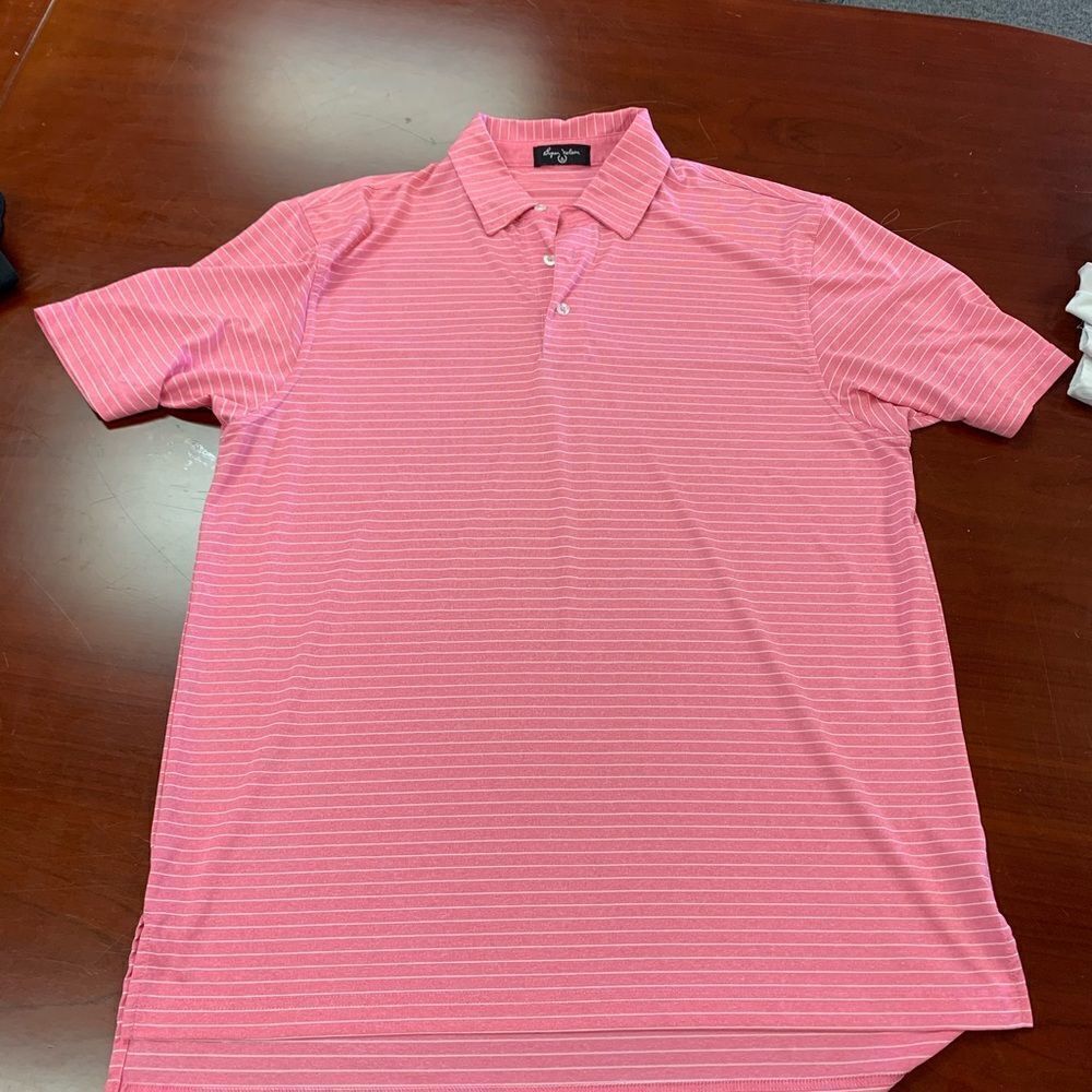 Byron Nelson Pink Stripe Golf Polo Shirt sz L